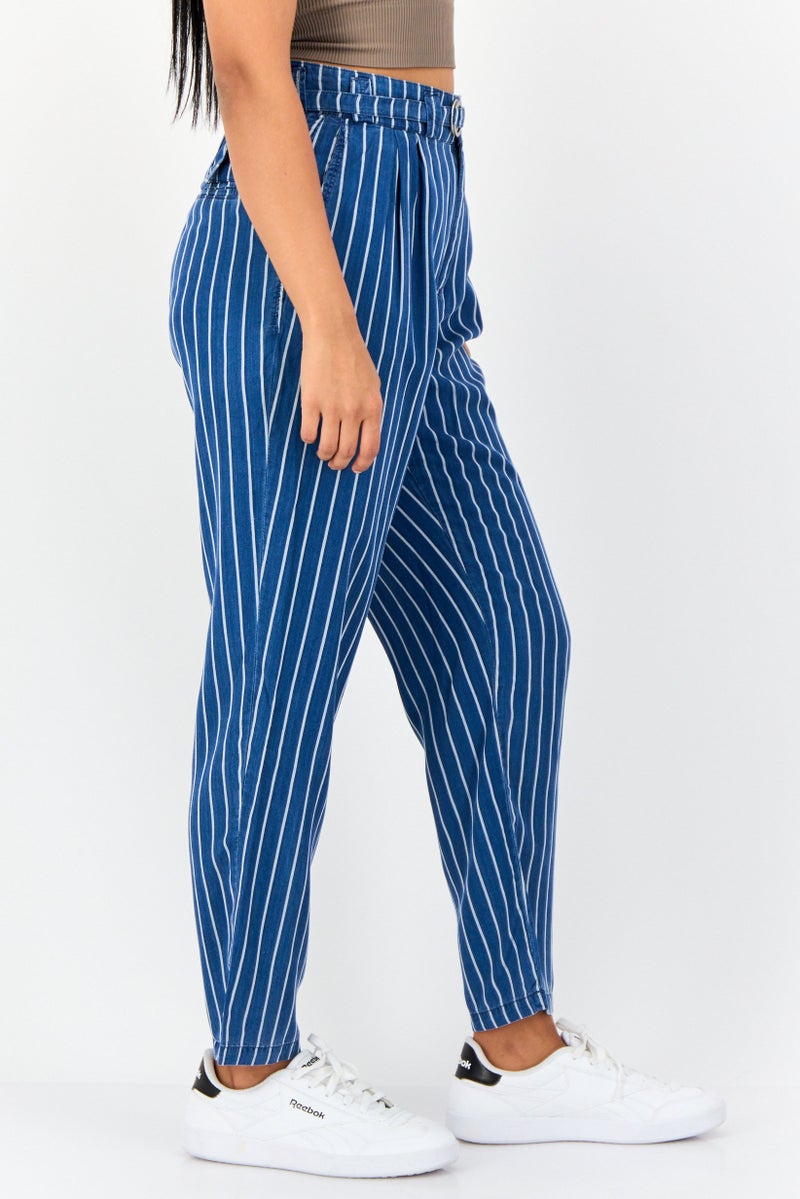 SALSA Women Regular Fit Stripe Straight Leg Pants, Multicolor - Image 2