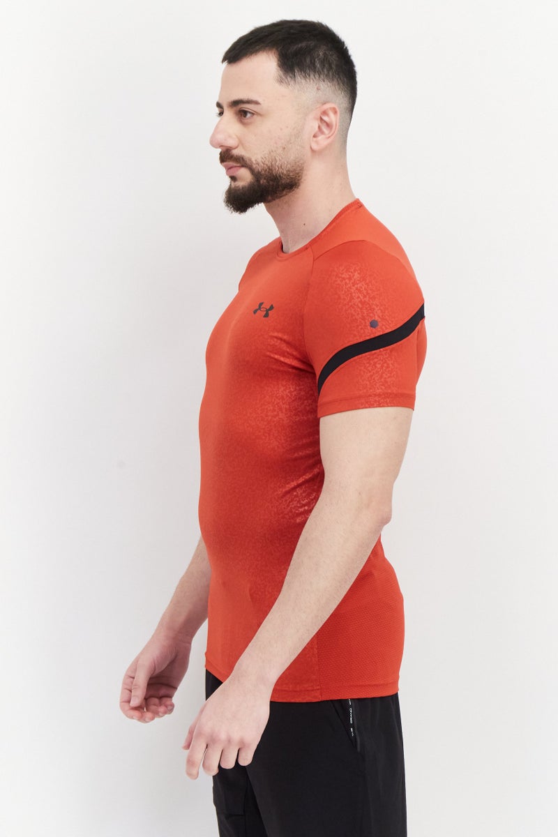 UNDER ARMOUR تي شيرت تدريب رياضي للرجال، أحمر صدئ - Image 3