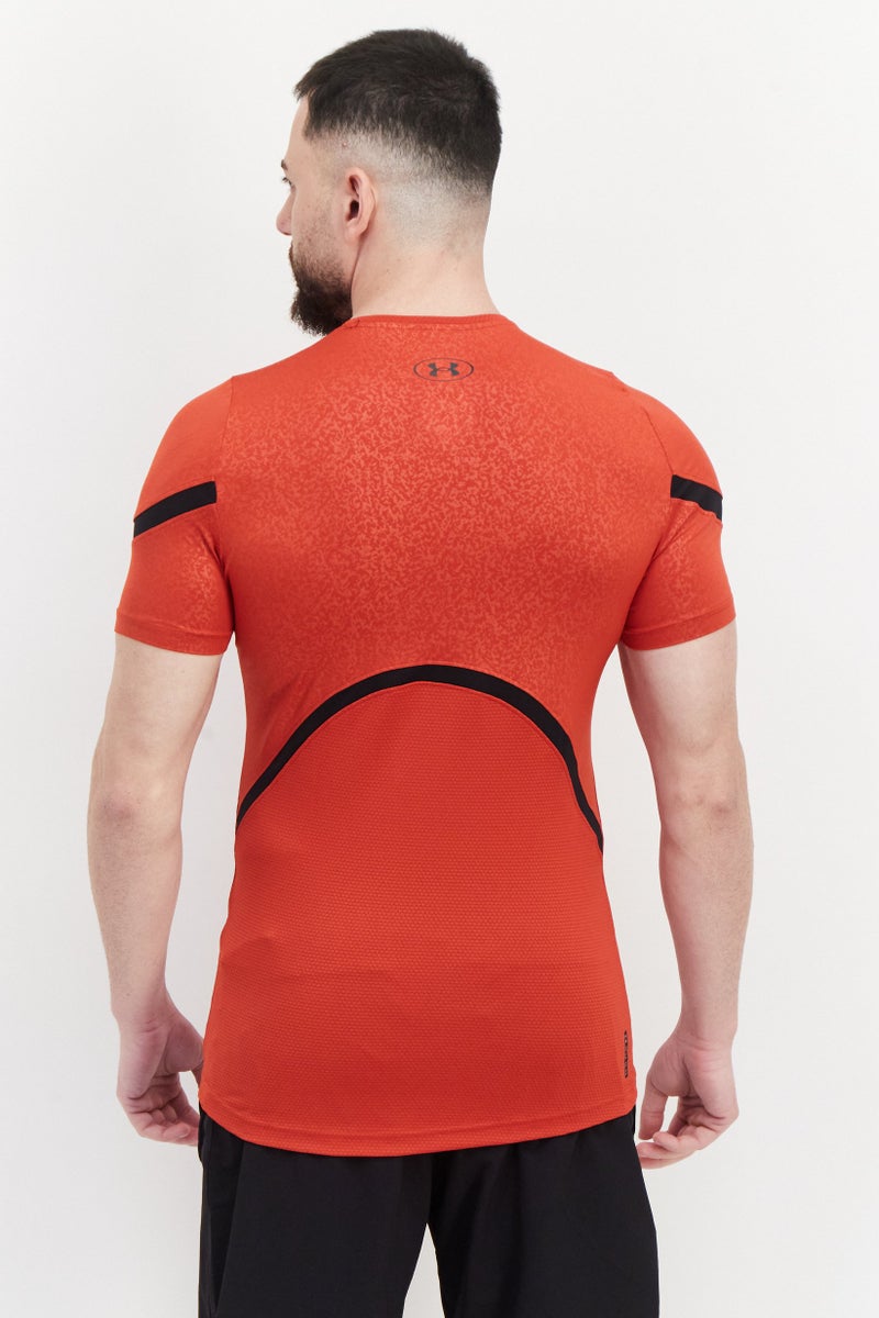 UNDER ARMOUR تي شيرت تدريب رياضي للرجال، أحمر صدئ - Image 4