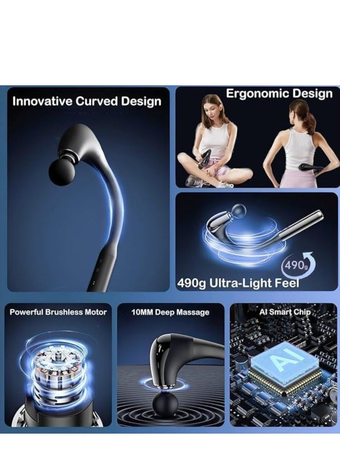PENG GENERAL Massage Gun with Extended Handle Revolutionary U-Shaped Back Massager for Pain Relief Deep Tissue Body Massager  - Image 3