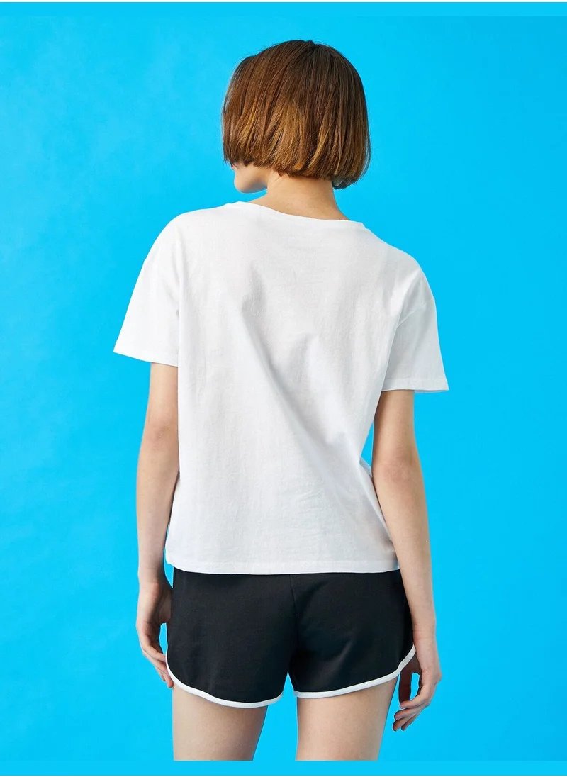 كوتون Printed T-Shirt Crew Neck Cotton