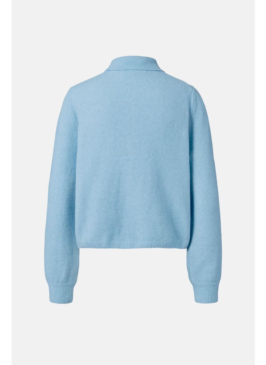 Tchibo - Women Plain Button Front Long Sleeve Cardigan, Light Blue - Image 1