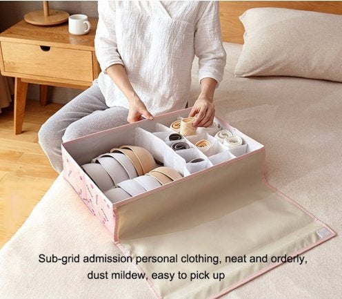 Styleys 16 + 1 Foldable Storage Box/Closet Organizer/Non-Smell Drawer Organizer, Underwear Closet Storage for Socks, Bra, Panty, Tie, Scarf, etc – Color - (Pink Polka_S1016A) - Image 3