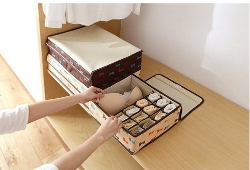 Styleys 16 + 1 Foldable Storage Box/Closet Organizer/Non-Smell Drawer Organizer, Underwear Closet Storage for Socks, Bra, Panty, Tie, Scarf, etc – Color - (Pink Polka_S1016A) - Image 5