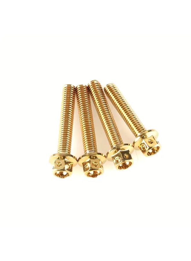 M6x1 25x20mm 10 قطعة براغي محرك دراجة نارية بغطاء رأس سداسي ذهبي مذهب من التيتانيوم - Image 3