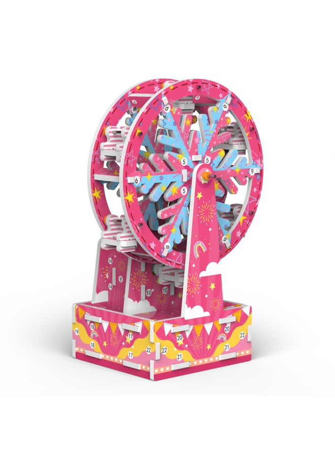 Children Girl Diy Handmade Electric 3D 3D Puzzle Paper Ferris Wheel Model Assembled STEAM Model-Specifications:English Bags (159g)  - Image 1