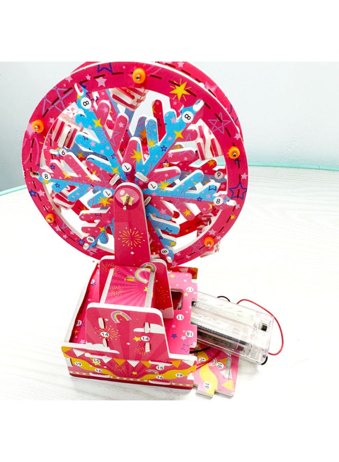 Children Girl Diy Handmade Electric 3D 3D Puzzle Paper Ferris Wheel Model Assembled STEAM Model-Specifications:English Bags (159g)  - Image 3