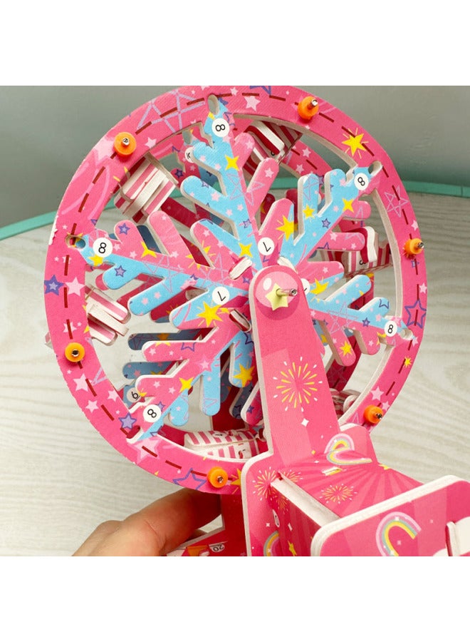Children Girl Diy Handmade Electric 3D 3D Puzzle Paper Ferris Wheel Model Assembled STEAM Model-Specifications:English Bags (159g)  - Image 5