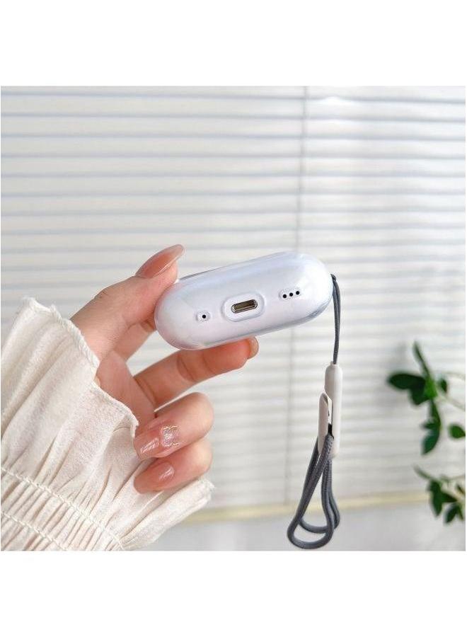 Airpods Pro2 Protective Cover Earphone Is Suitable For Apple Fifth Generation Transparent TPU Lanyard-Color:Transparent Girl + on Pendant-Applicable Model:AirPods Pro2(2022 Generation) - Image 3