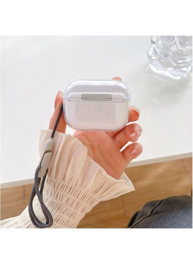 Airpods Pro2 Protective Cover Earphone Is Suitable For Apple Fifth Generation Transparent TPU Lanyard-Color:Transparent Girl + on Pendant-Applicable Model:AirPods Pro2(2022 Generation) - Image 5