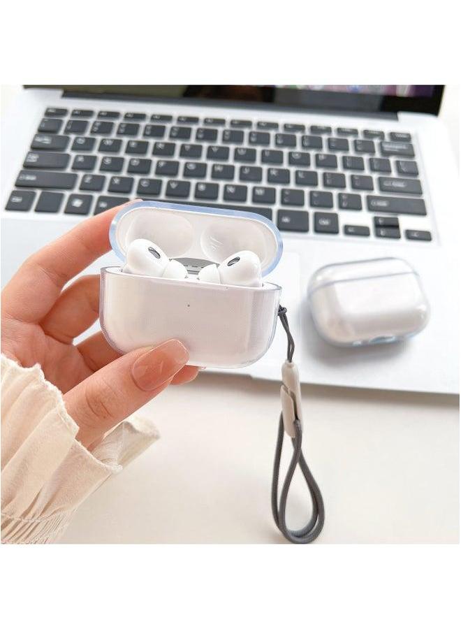 Airpods Pro2 Protective Cover Earphone Is Suitable For Apple Fifth Generation Transparent TPU Lanyard-Color:Transparent Girl + on Pendant-Applicable Model:AirPods Pro2(2022 Generation) - Image 2