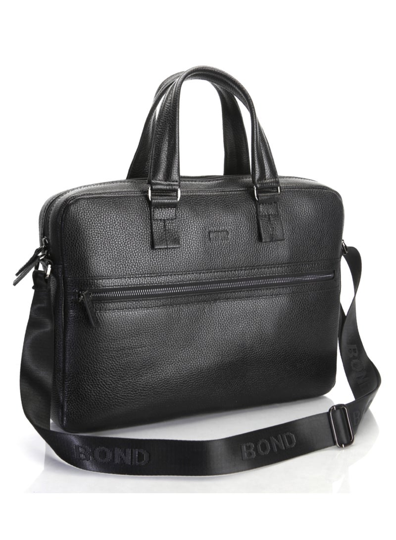 Bond Leather Laptop Bag Black - 1039 / 1115 - Image 1