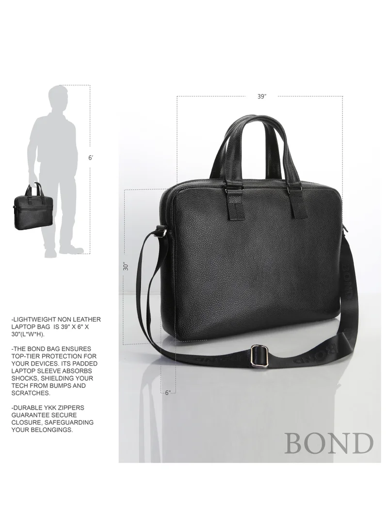 Trucare  Bond Leather Laptop Bag Black - 1039 / 1115  | Best Price UAE