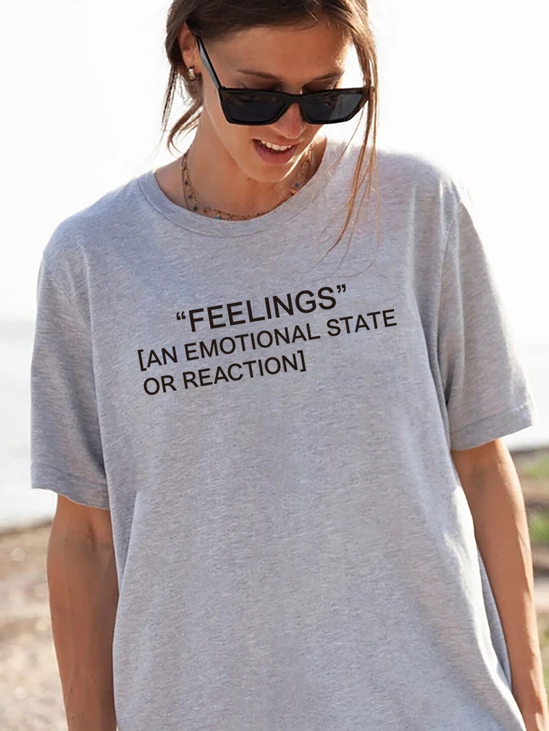 Foreign trade Independent Station Women's top Round Neck Slogan Printed Short-sleeved t-shirt - Image 1