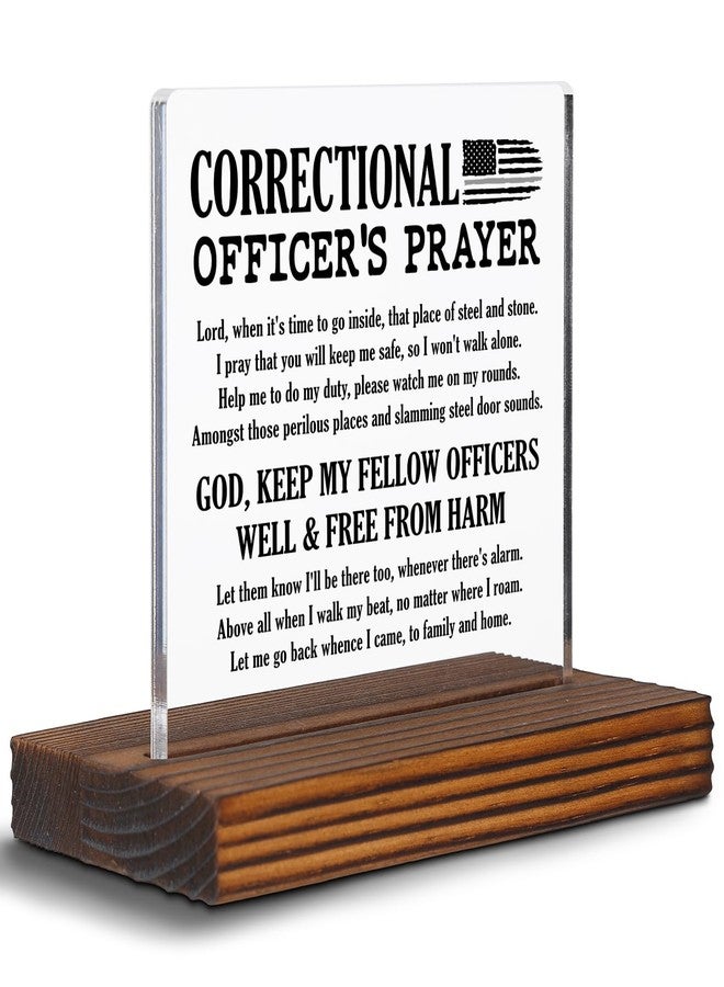 EFFJNSG Correctional Officer Prayer Clear Acrylic Desk Decorative Sign, Corrections Worker Week Appreciation Academy Graduation Gift, Thank You Gift for Jailer Prison Guard Work Anniversary Plaque EDC58 - Image 1