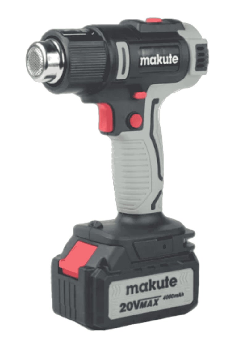 makute Heat Gun CHG002-B - Cordless Hot Air Gun with 300-500ºC Temperature Range, 120-210L/min Air Flow, 20V Brush Engine, 4000mAh Battery, Fast Heating, Overheating Protection  - Image 1