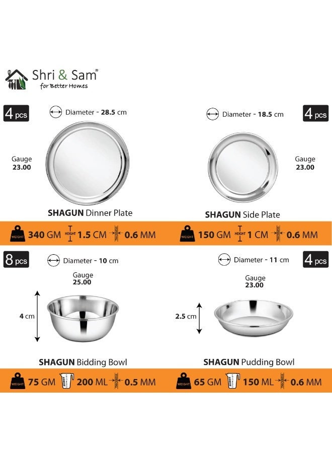 Shri & Sam Stainless Steel Dinner Set Shagun (65 Pcs Set) - Image 4