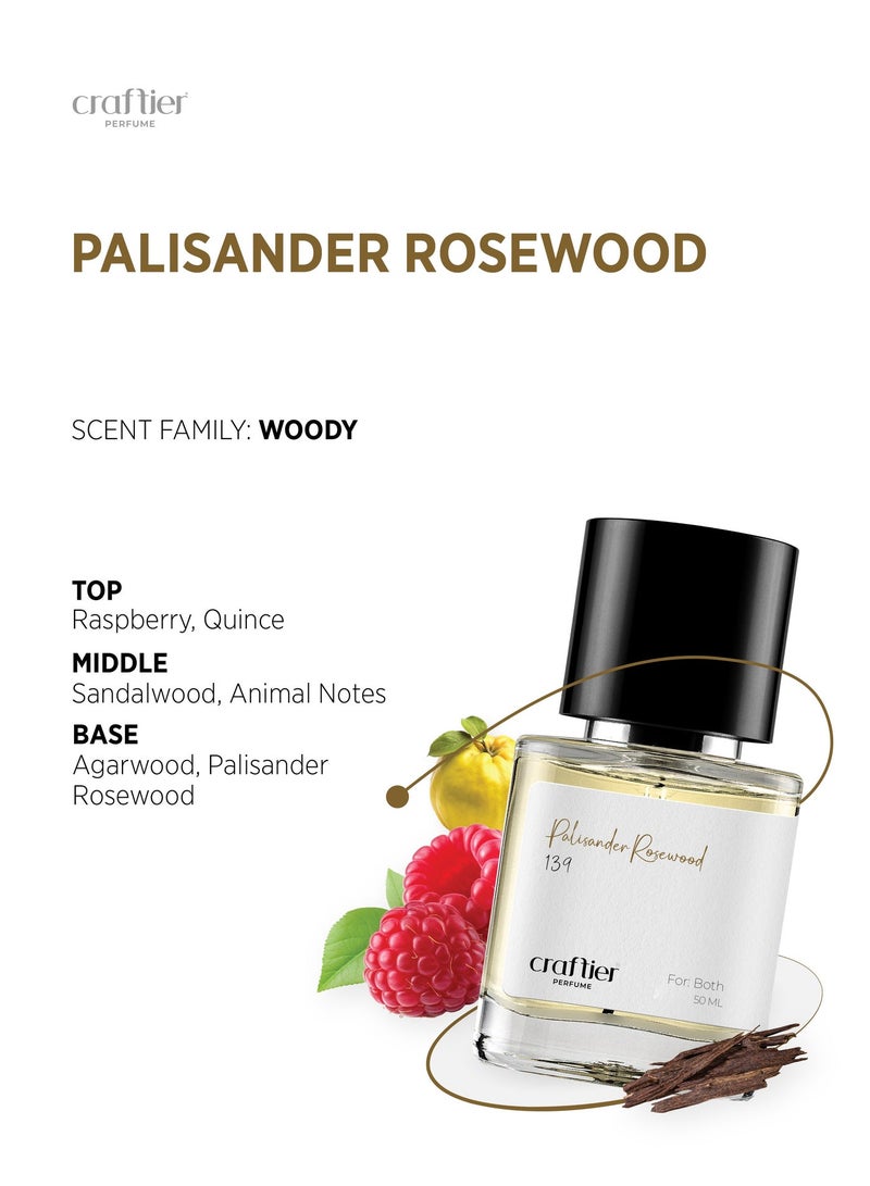 Craftier Perfume PALISANDER ROSEWOOD - Inspired of-OUD ROSEWOOD, Eau De Parfum for Men & Women - 50ml, Long Lasting Woody Fragrance Upto 24 Hrs, Travel Size Unisex Perfume - Image 3