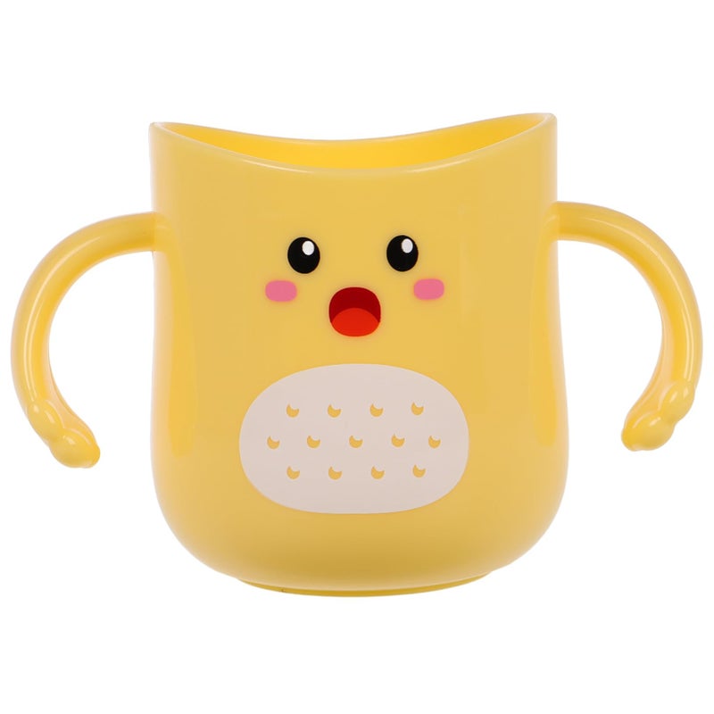 Kids Toothbrush Mug Double Handle Cartoon Design Sturdy Plastic Cup Travel Friendly Holder - Image 2