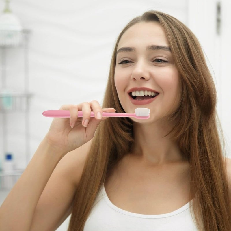 KICHOUSE 4pcs Manual Toothbrush Set with Super Soft Ultra-fine Bristles for Adults, Wear-Resistant Lightweight Compact Toothbrushes for Travel and Daily Oral Care - Image 4