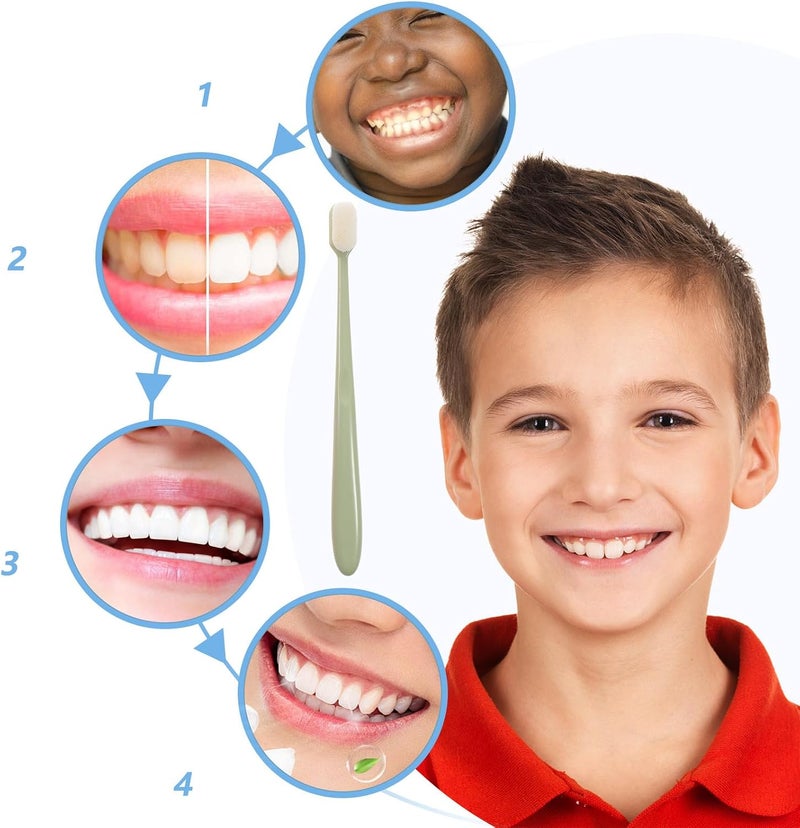 KICHOUSE 4pcs Manual Toothbrush Set with Super Soft Ultra-fine Bristles for Adults, Wear-Resistant Lightweight Compact Toothbrushes for Travel and Daily Oral Care - Image 2