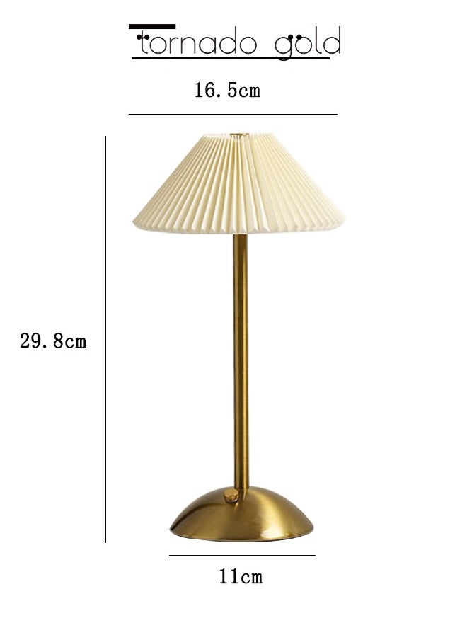 tornado gold - LED Table Lamp Bed Pleated Atmosphere Lamp Gold 29.8x16.5cm - Image 1