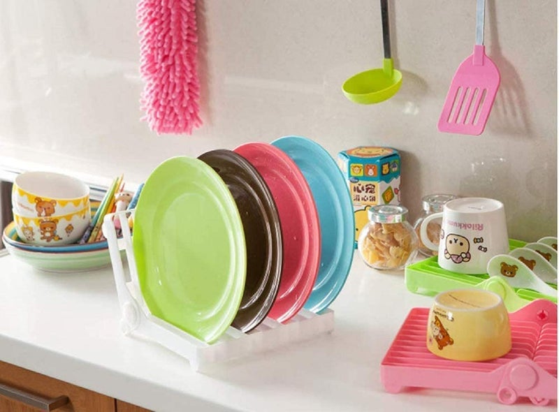 Doliva Folding Plastic Kitchen Dish Rack Stand Plate Holder 12 Slots Drainer Drying Rack Organizer Visit The Wishbone Store - Image 4