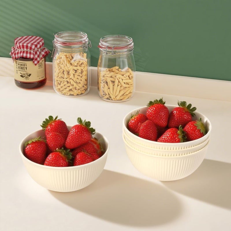Dotpilgo 64PCS Wheat Straw Dinnerware Set for 8 BPA Free Kitchen Unbreakable Set for Home Outdoor Camping - Image 4