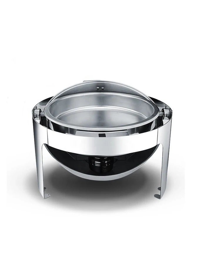 AFCO Stainless Steel Round Roll Top Chafing Dish, 3.5L Capacity, for Restaurants, Catered Events, Hotels, Weddings, Parties, Silver - Image 2