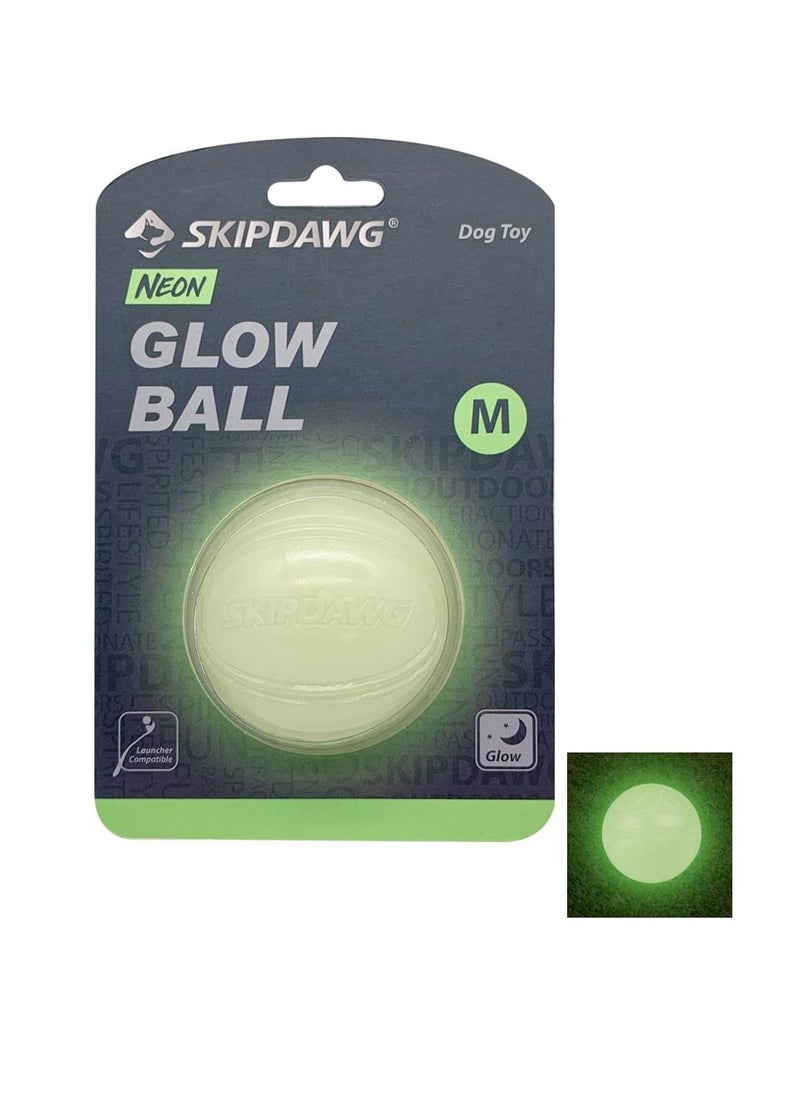 Skipdawg Neon Glow Dog Ball Toy Medium Green  - Image 1