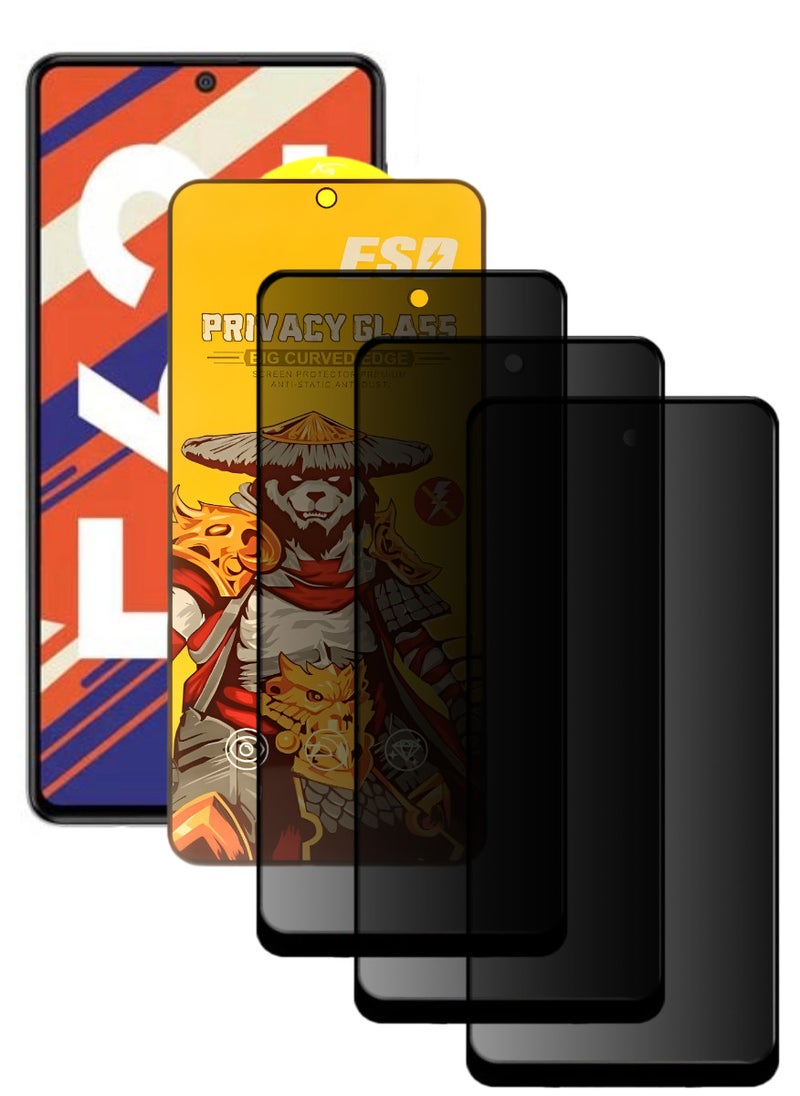 ESD 3 Pieces Tempered Dustproof Privacy Glass Screen Protector Compatible For Samsung Galaxy F62 - Image 1
