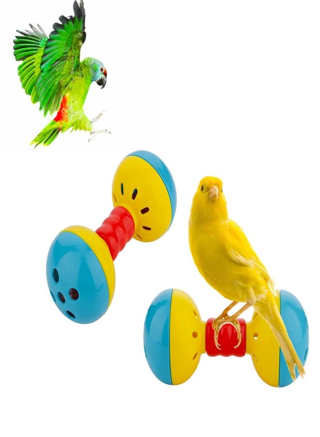 DQITJ 2 Pcs Bird Barbell Dumbell Foot Toy, Enrichment Rattles Bells Foot Toy for Small Bird Parrot Parakeet Cockatiel Conure Love Birds - Image 3