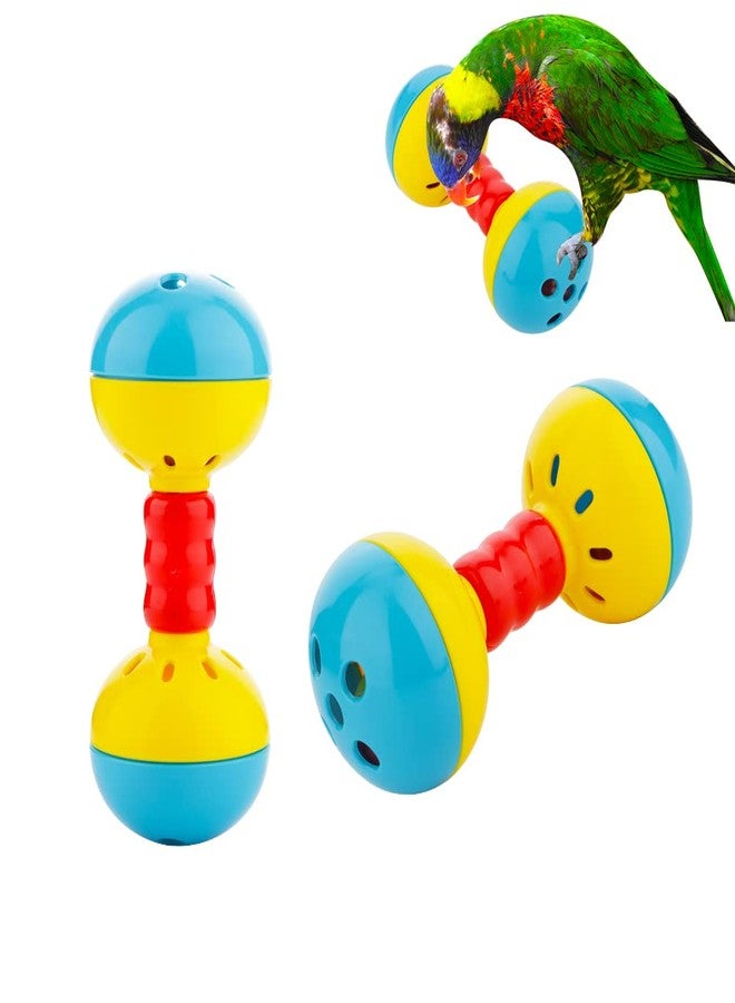 DQITJ 2 Pcs Bird Barbell Dumbell Foot Toy, Enrichment Rattles Bells Foot Toy for Small Bird Parrot Parakeet Cockatiel Conure Love Birds - Image 1