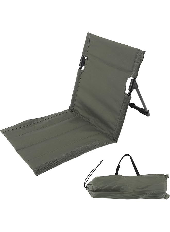 PROMASS كرسي شاطئ قابل للطي، كراسي شاطئ قابلة للإمالة محمولة في الهواء الطلق، كراسي رملية للتخييم للبالغين، مسند ظهر قابل للتعديل مع حقيبة، حصيرة مثالية للتسمير للاستلقاء تحت الشمس - Image 1