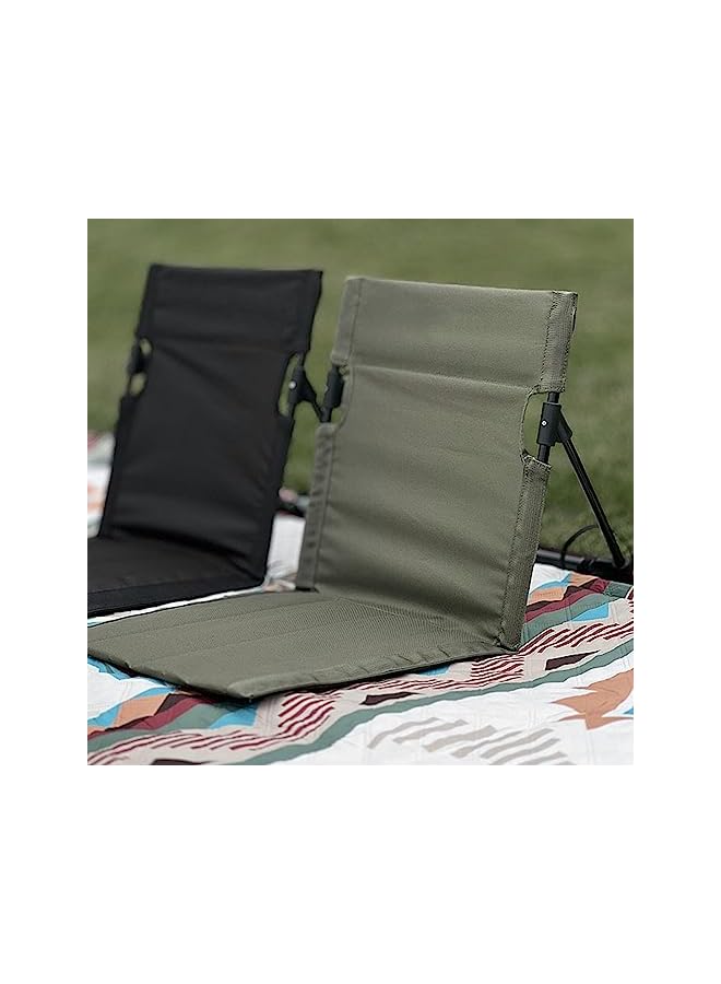 PROMASS كرسي شاطئ قابل للطي، كراسي شاطئ قابلة للإمالة محمولة في الهواء الطلق، كراسي رملية للتخييم للبالغين، مسند ظهر قابل للتعديل مع حقيبة، حصيرة مثالية للتسمير للاستلقاء تحت الشمس - Image 3