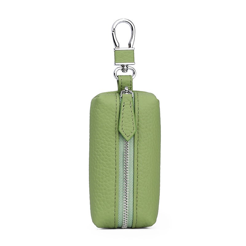 Multi-Function Zippered Leather Key Case Green 