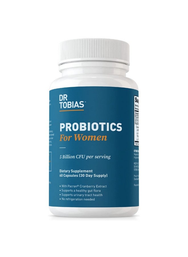 Dr. Tobias Probiotics for Women, 5 Billion CFUs Plus Prebiotics & Cranberry Extract for Urinary Tract Health for Women, Supports Digestive & Immune Health, 60 Capsules, 30 Servings - Image 1