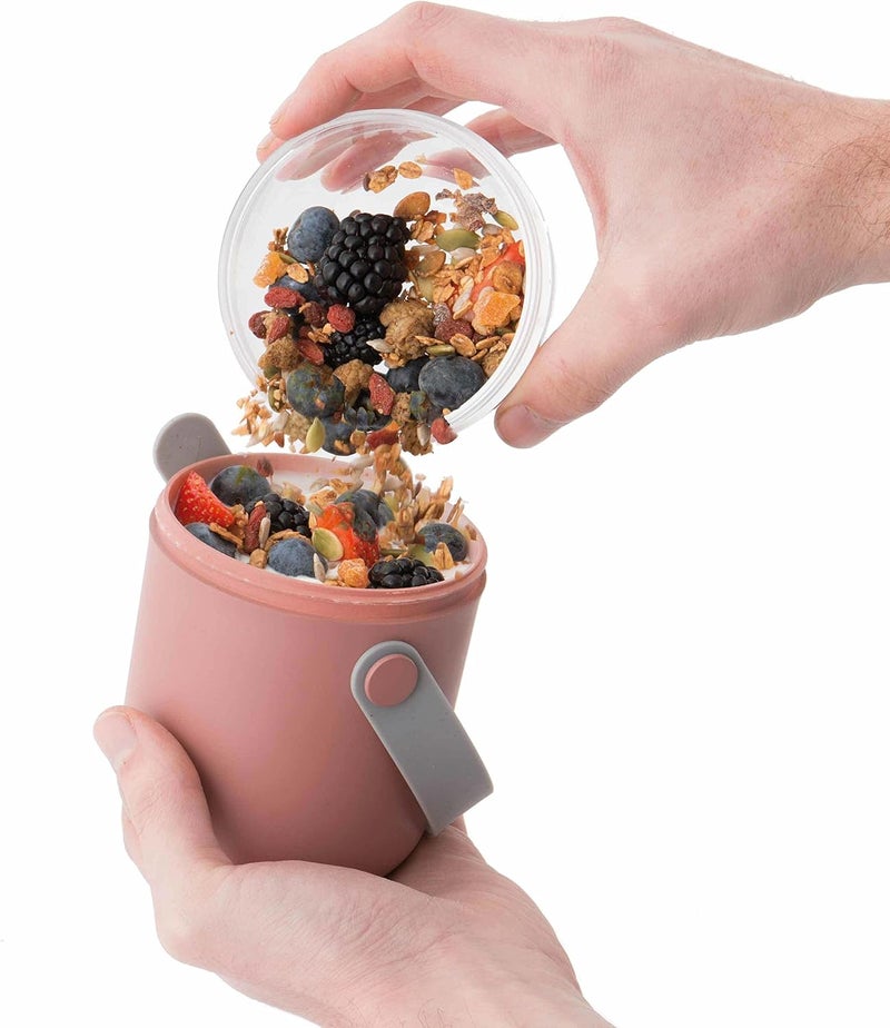 BergHOFF Leo Leak-Proof BPA-free Dual Lunch Pot 470ml , 2 x Watertight Stackable Containers, Lunch On The Go - Image 2