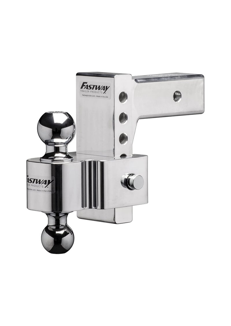 Fastway Flash 42002625 E Series HD Adjustable Aluminum Ball Mount with 6 Inch Drop 25 Inch Shank and Chrome Plated Balls
