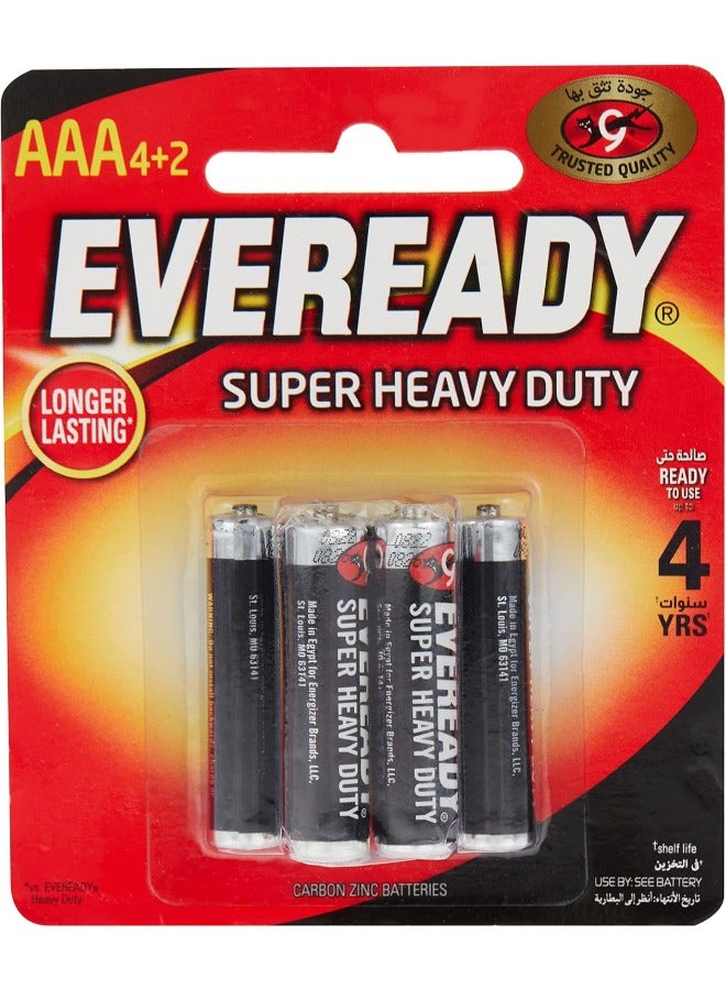 Eveready Super Heavy Duty Zinc AAA Batteries – Pack of 6 - Image 1