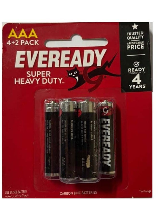 Eveready - بطاريات زنك فائقة التحمل - AAA [عبوة من 6] - Image 1