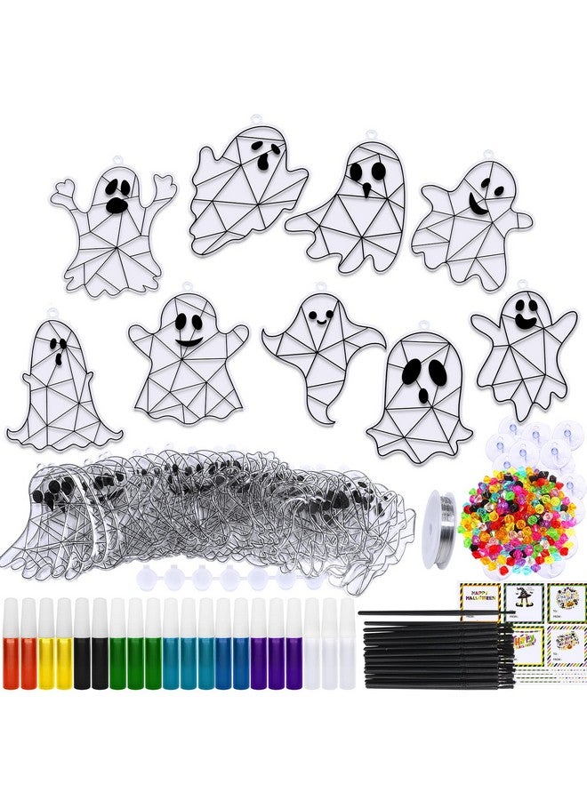 Winlyn 27 sets Halloween Ghost Suncatchers Ornaments Decorations DIY Window Paint Art Kits for Kids & Classroom Activities - Image 1