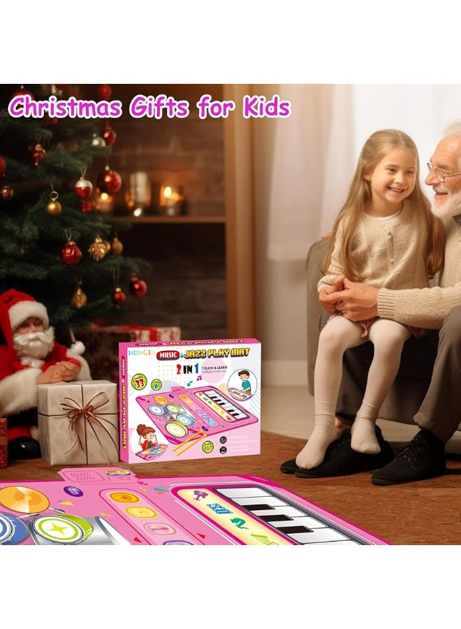 HONGID Toys for 1 Year Old Girl Gifts,2 in 1 Piano Mat Montessori Toys for 1 2 Year Old Girl,Educational Musical Toy First Birthday Gifts for 1 2 3 Year Old Girls,Christmas Stocking Stuffers for Toddler Girl - Image 2
