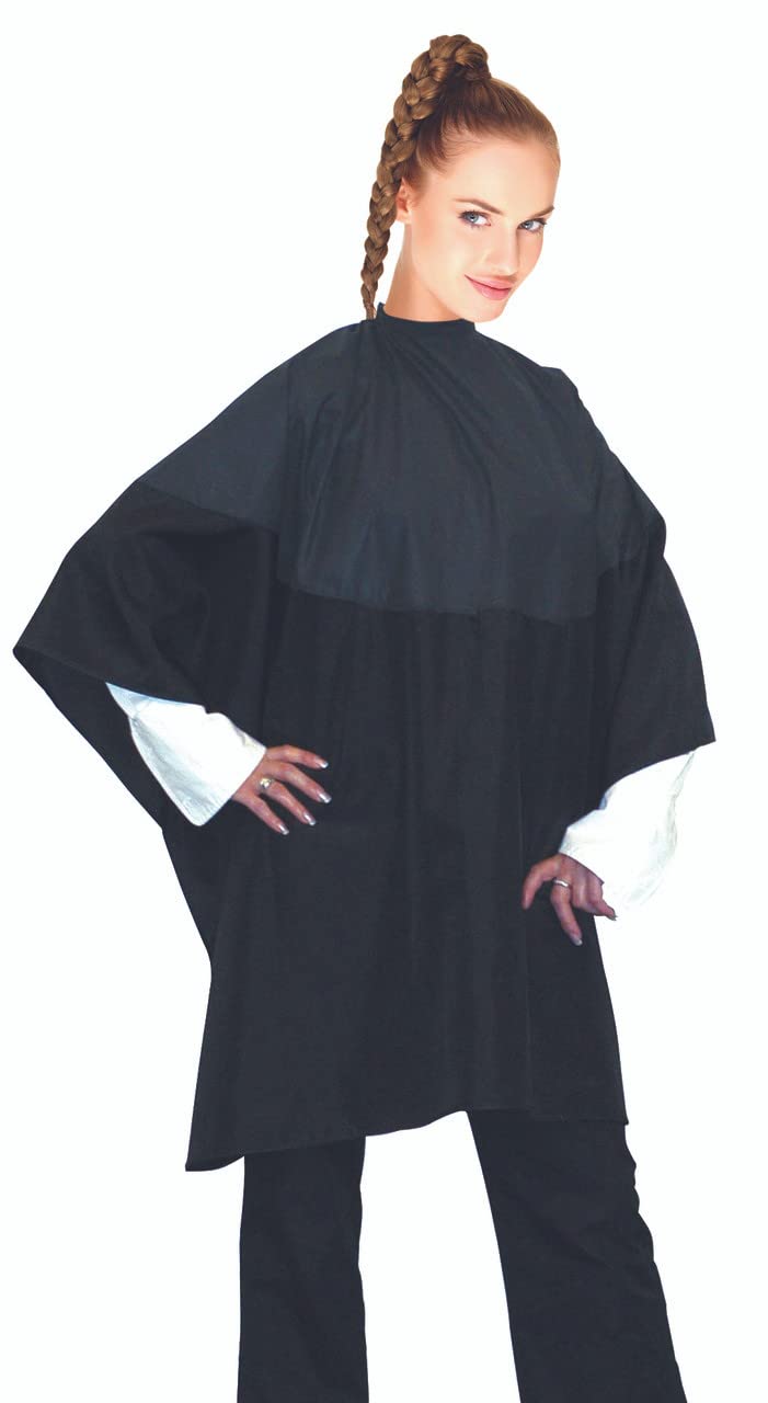 Cricket 50/50 All Purpose Cape for Professional Salon Barbershop Hairdresser, Waterproof Bleach Proof, Haircut Hair Color Gown, Black
