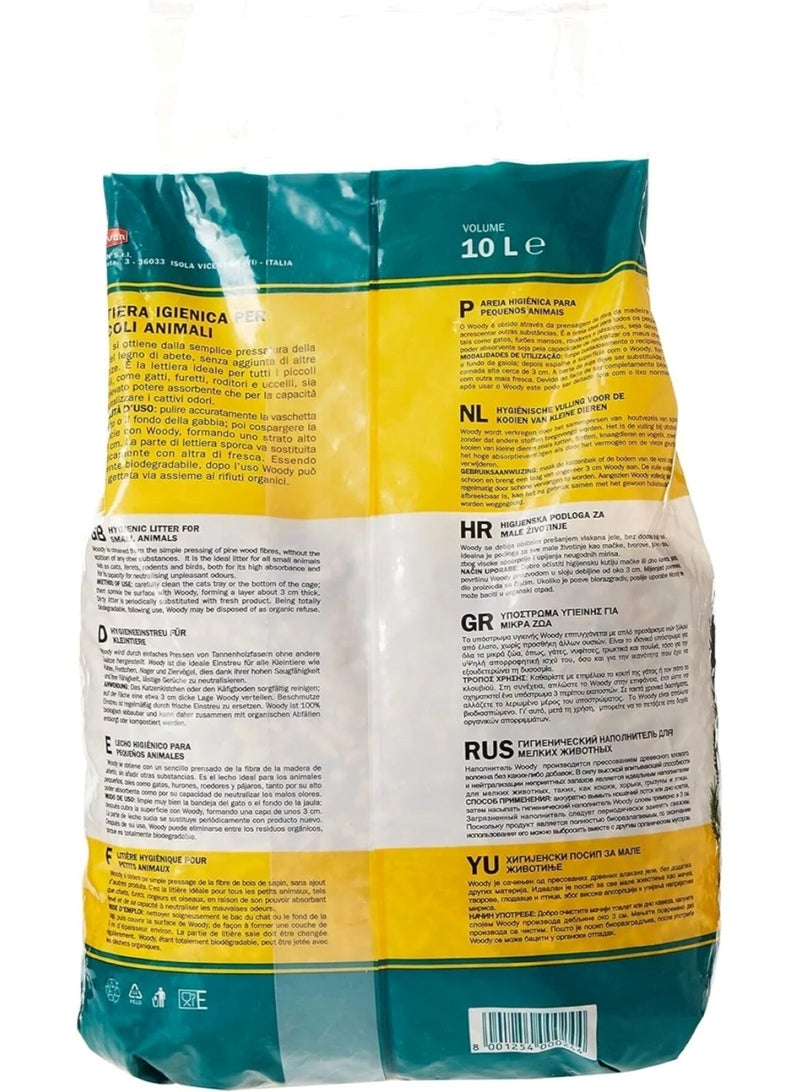 Woody Hygienic Litter for Cats – 10 L Natural Wood Pellets - Image 2