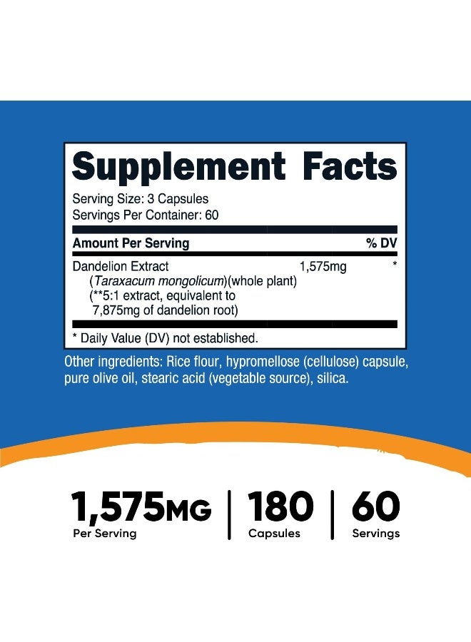 Nutricost Dandelion Root 525Mg, 240 Capsules - 1575Mg Serving, Non-Gmo, Gluten Free - Image 2