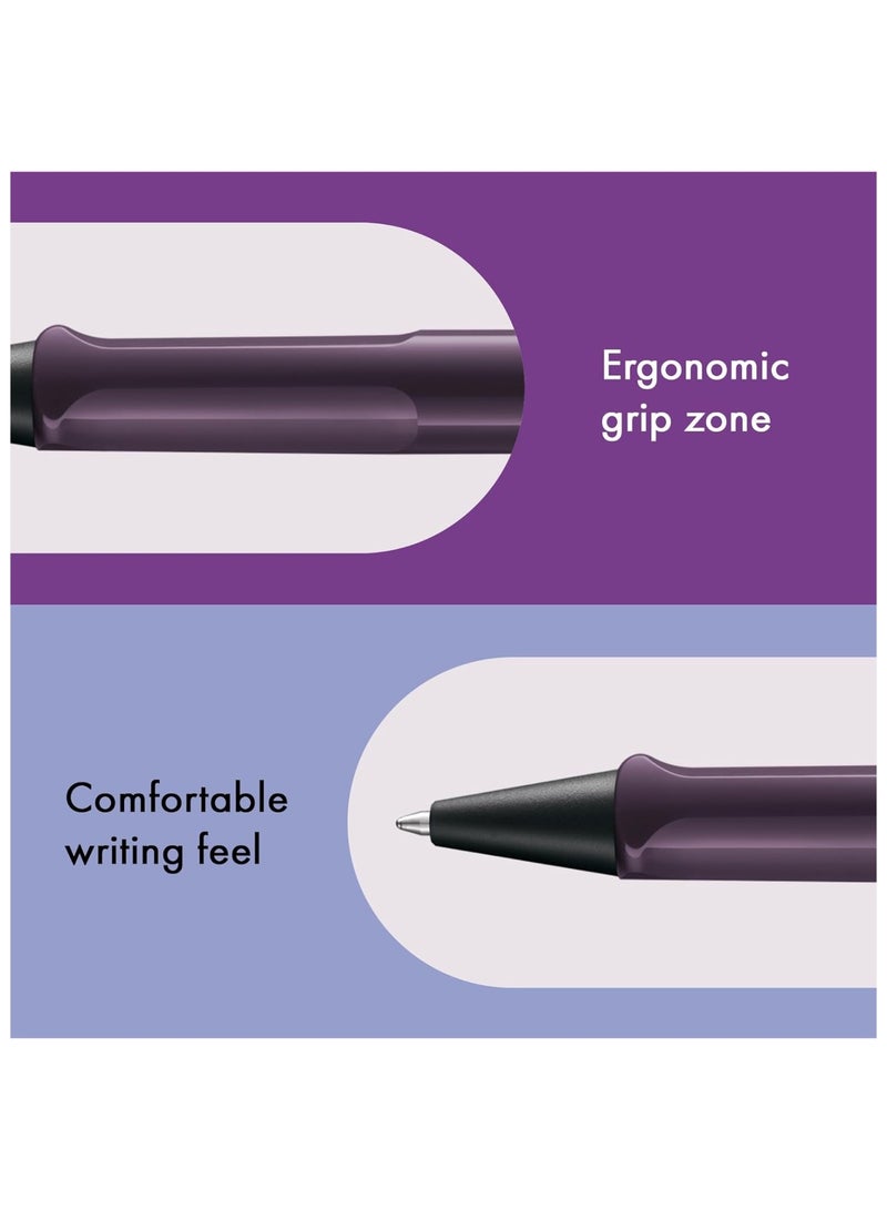 LAMY قلم حبر جاف سفاري طرف متوسط حبر أسود برميل بنفسجي بلاك بيري - Image 3