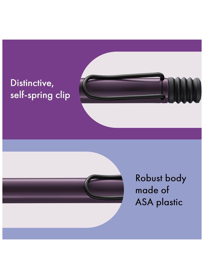 LAMY قلم حبر جاف سفاري طرف متوسط حبر أسود برميل بنفسجي بلاك بيري - Image 4