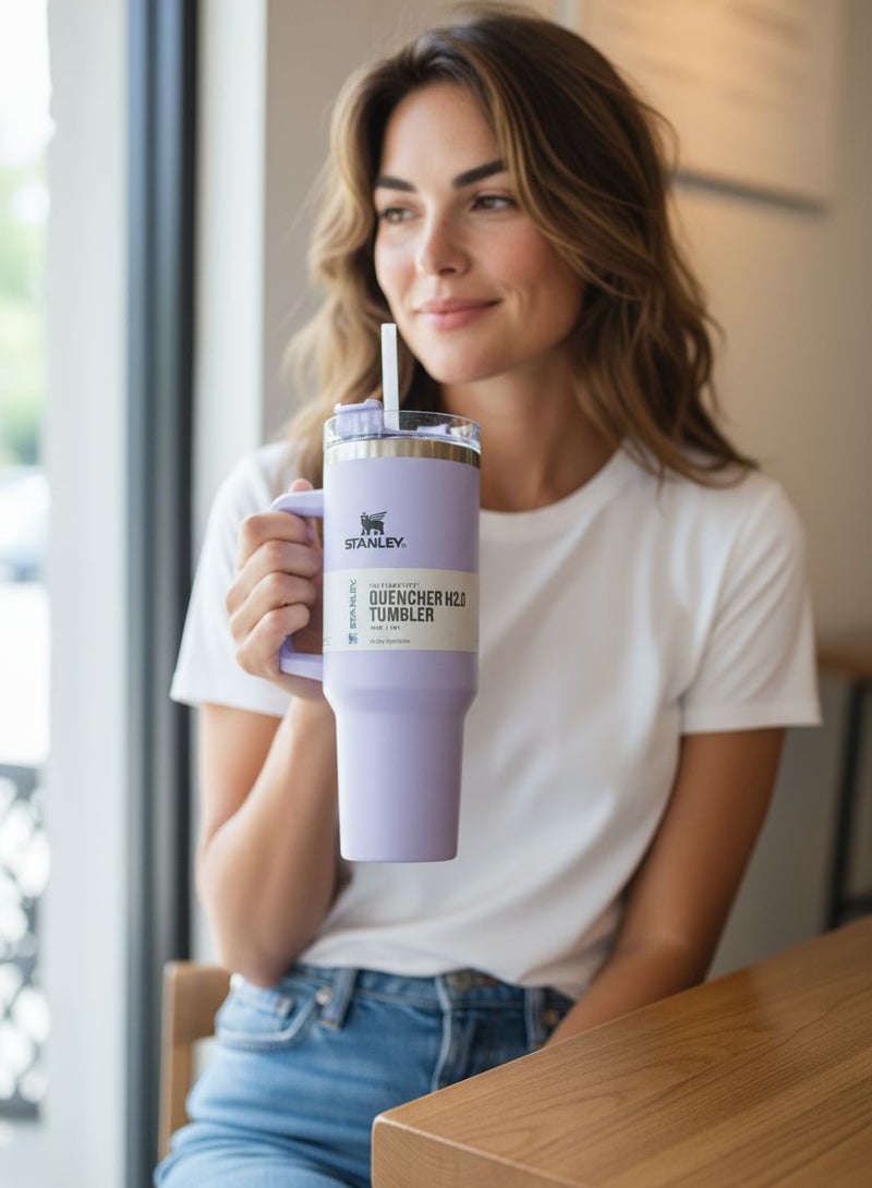 Stanley Quencher H2.0 FlowState Stainless Steel Vacuum Insulated Tumbler with Lid and Straw for Water, Iced Tea or Coffee, Smoothie and More,1200ml - Image 2
