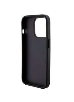 جس جراب iPhone 15 Pro بمقبض من مادة Saffiano مع شعار 4G Strass المعدني / حماية من التلف والخدوش - أسود  - Image 5